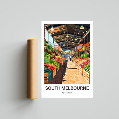 South Melbourne Travel Poster  - City Vibes, Local Market