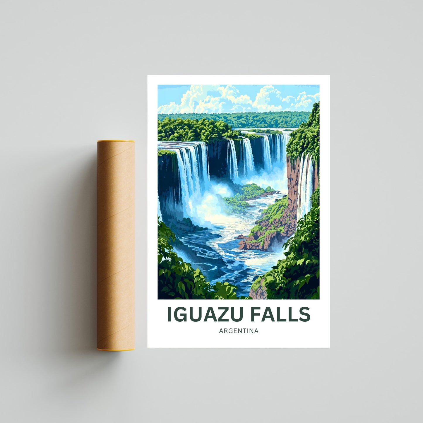 Iguazu Falls Travel Poster - A Horizon Like No Other