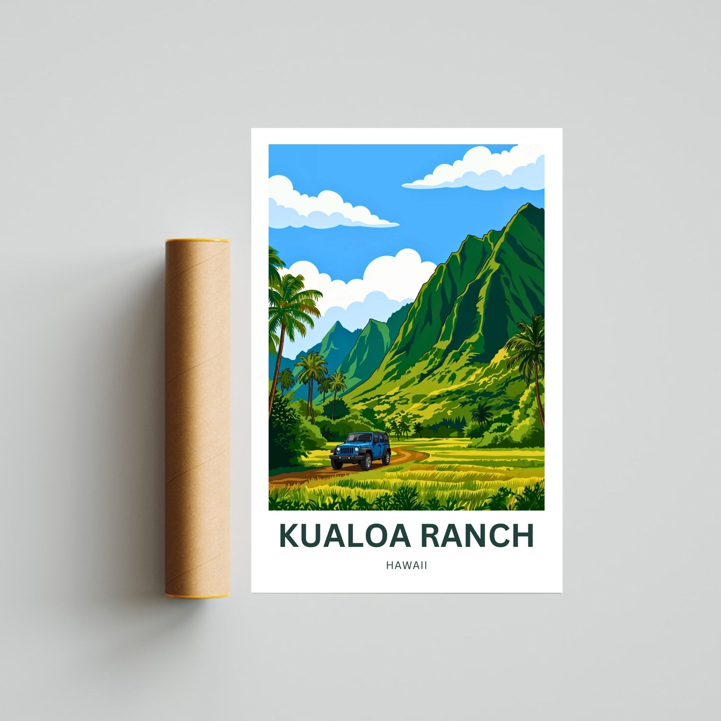 Kualoa Ranch  Travel Poster - Ancient lands