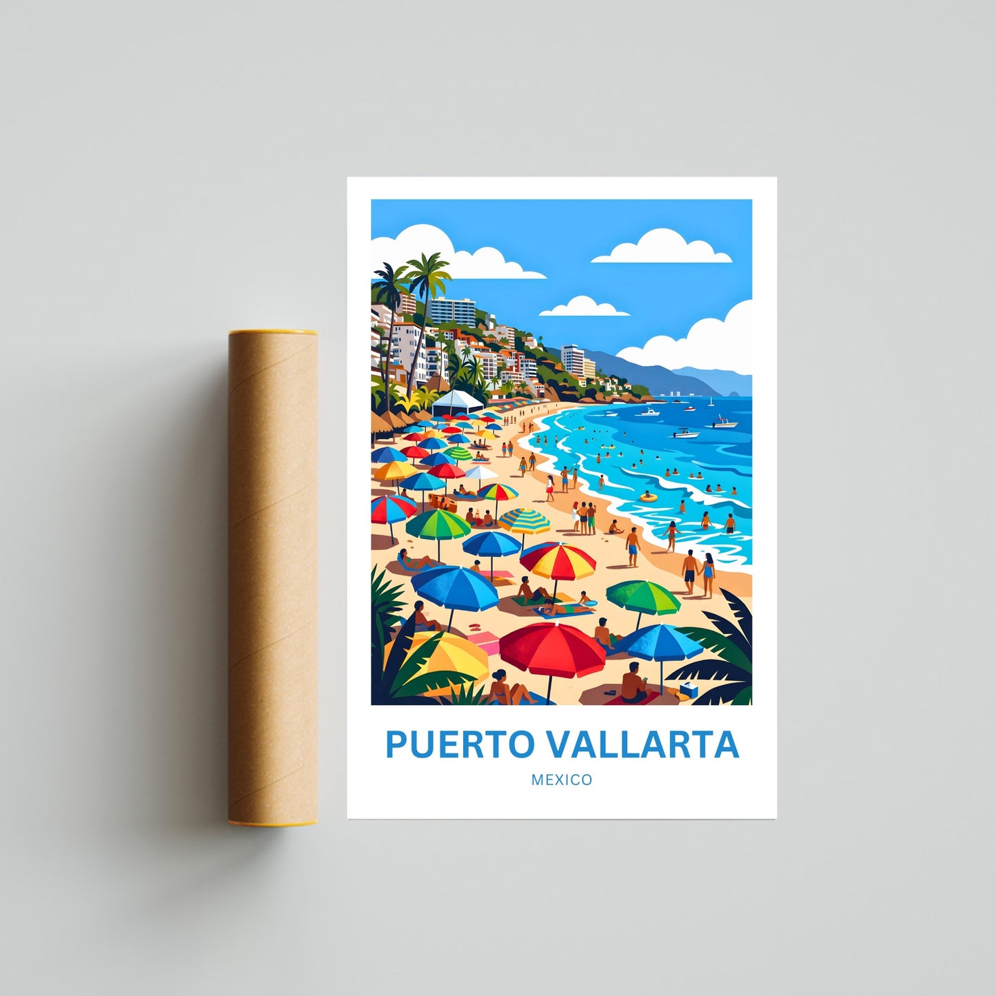 Puerto Vallarta  Travel Poster - Beach Days View