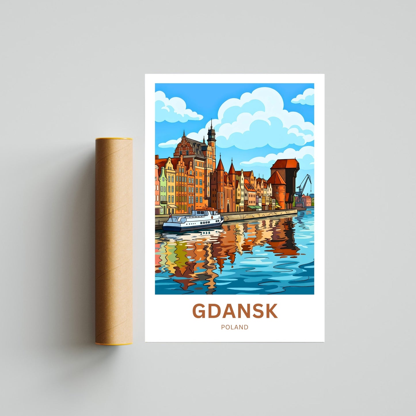 Gdańsk  Travel Poster - Harbor Legends