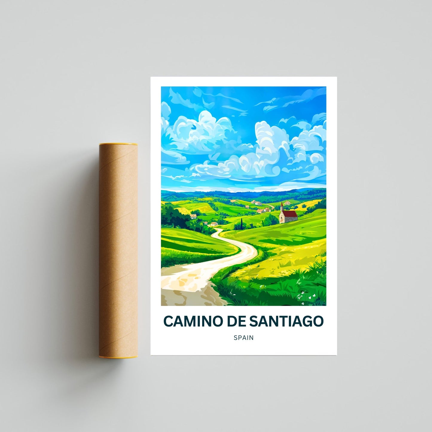 Camino de Santiago Travel Poster - The Enchanting Villages of the Camino