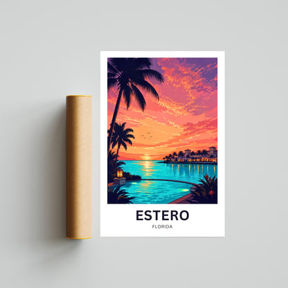 Estero Travel Poster - Florida's Hidden Paradise