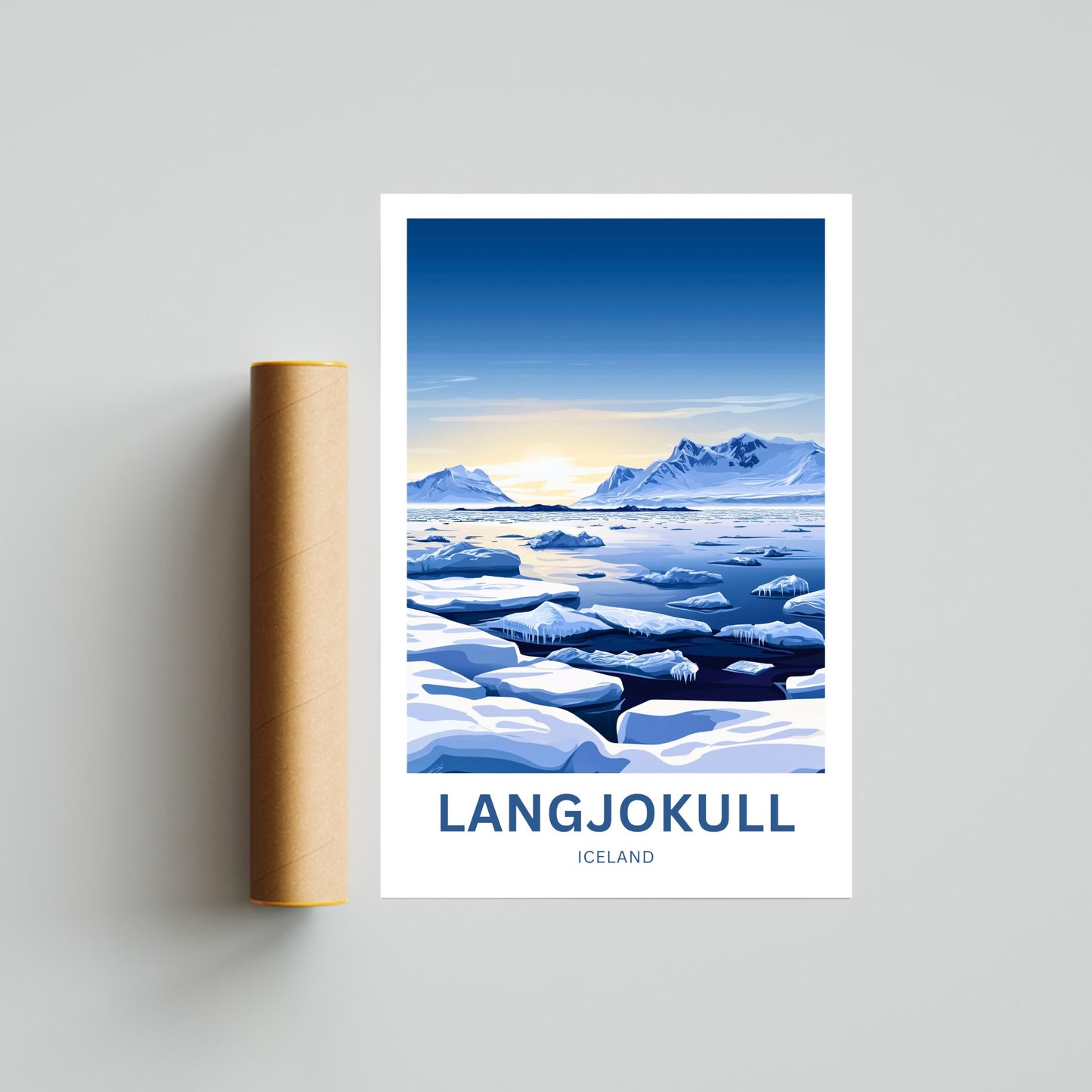 Langjökull Travel Poster - Mesmerizing White Silence