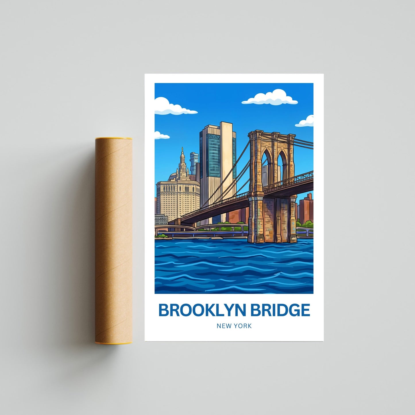 Brooklyn Bridge Travel Poster -  Historic Bridge