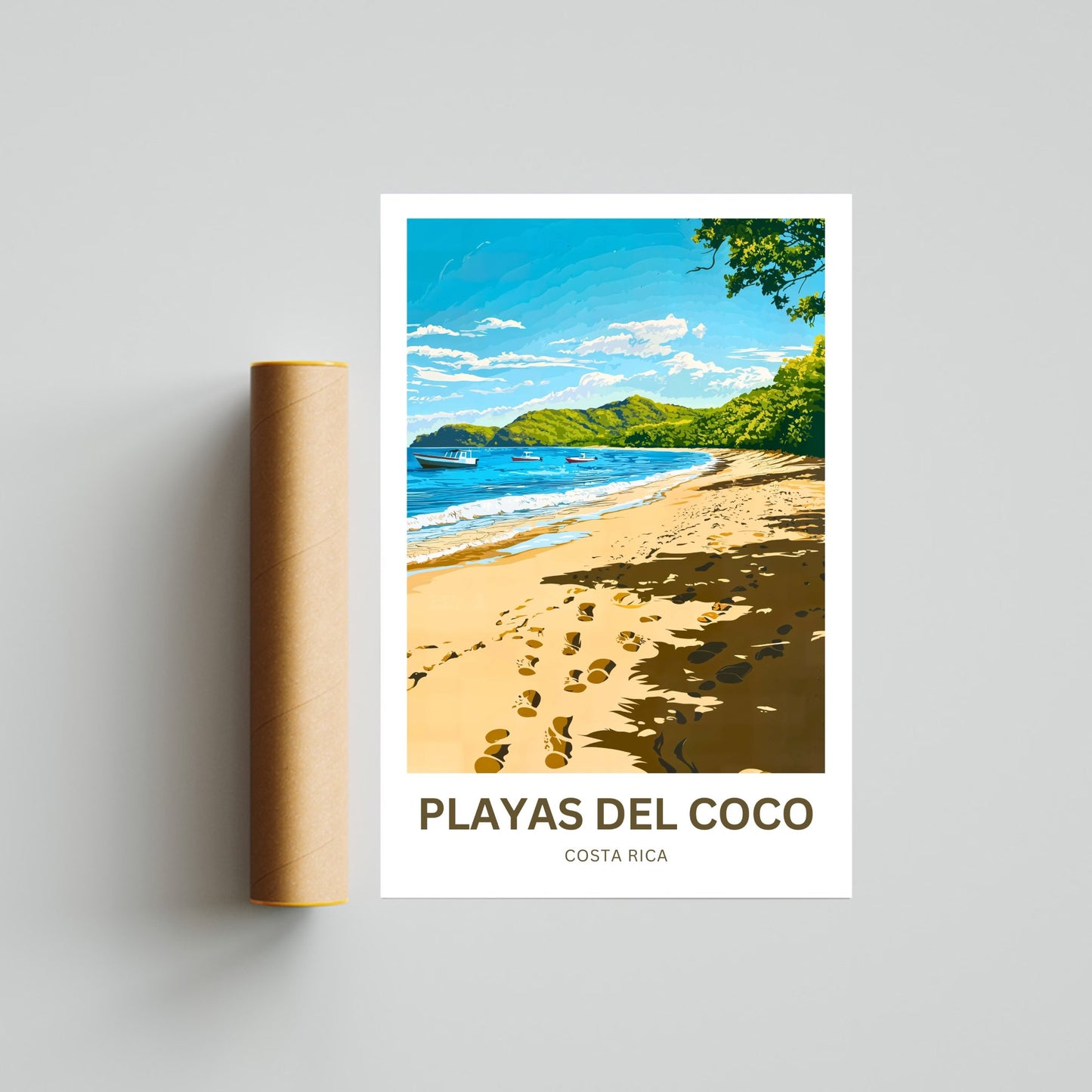 Playas del Coco Travel Poster  - Captivating Beach of Costa Rica