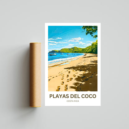 Playas del Coco Travel Poster  - Captivating Beach of Costa Rica