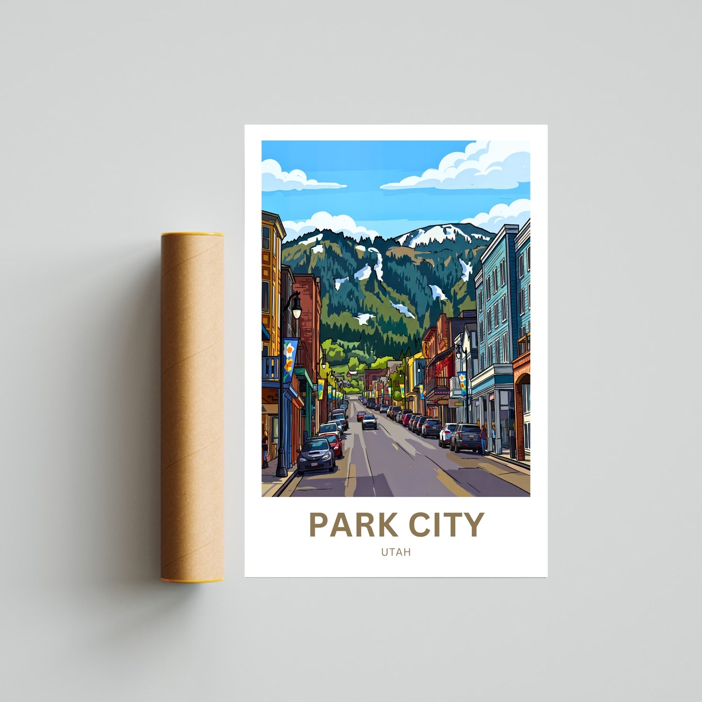 Park City Travel Poster - Downtown