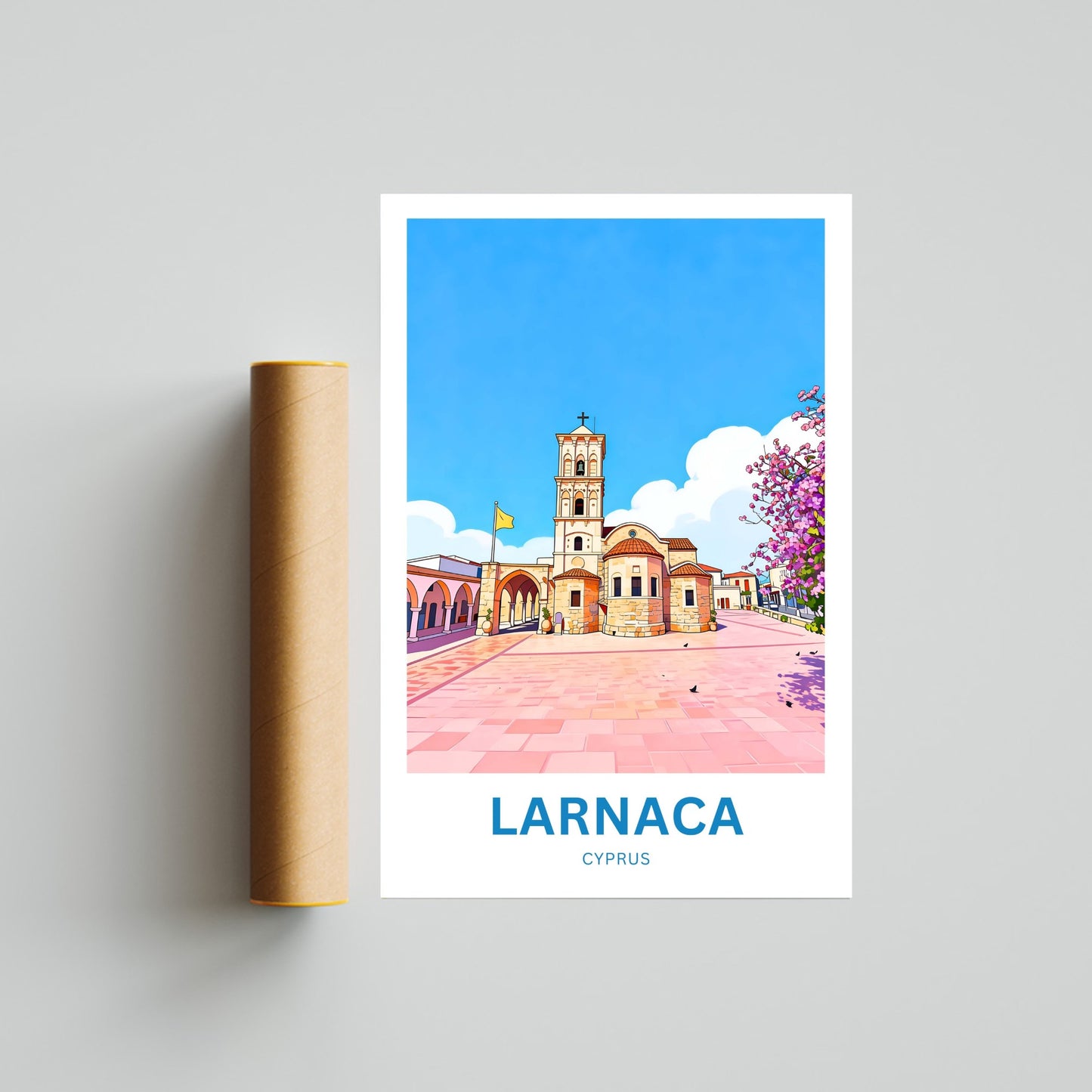 Larnaca Travel Poster - Famous Captivating Church