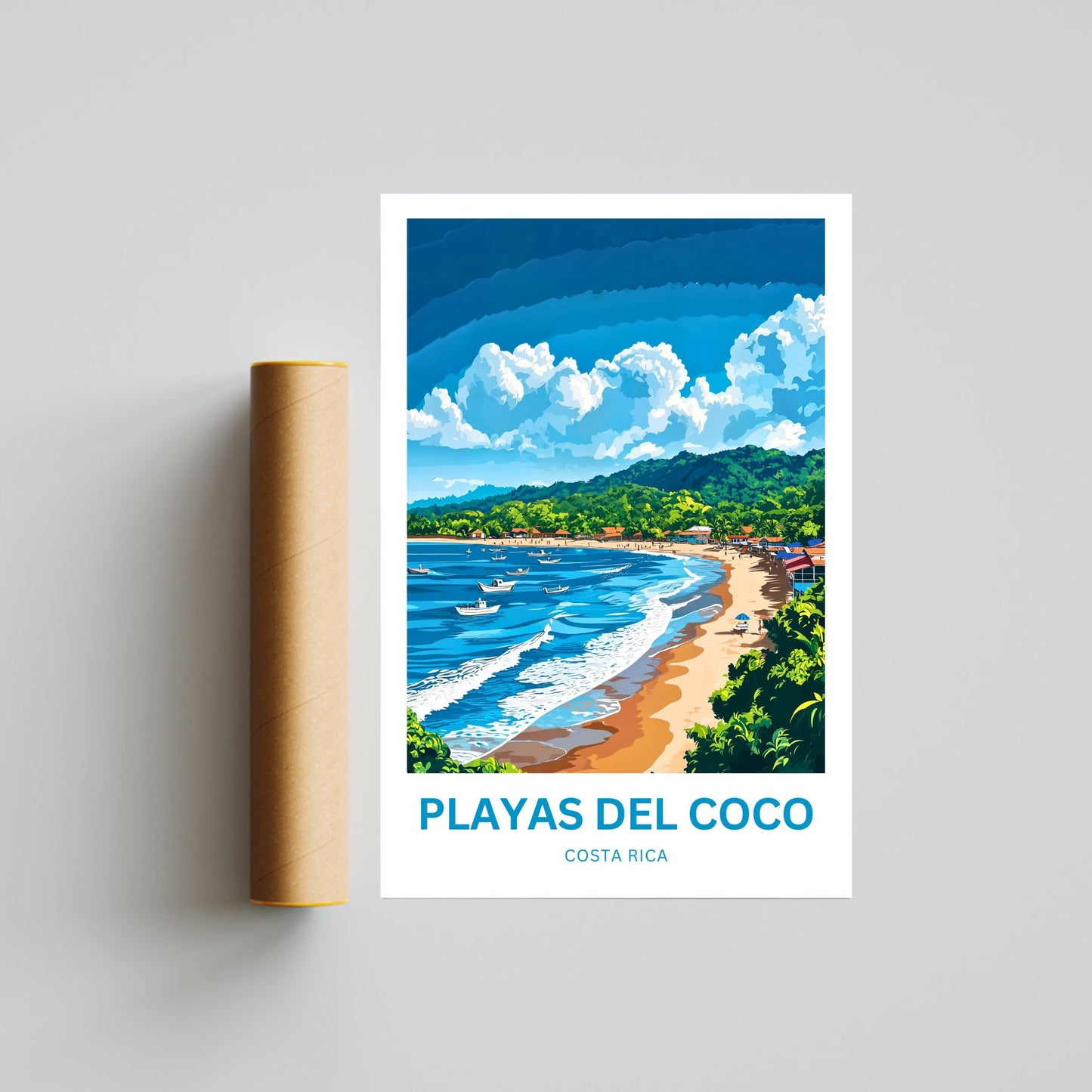 Playas del Coco Travel Poster  - Costa Rica Beach