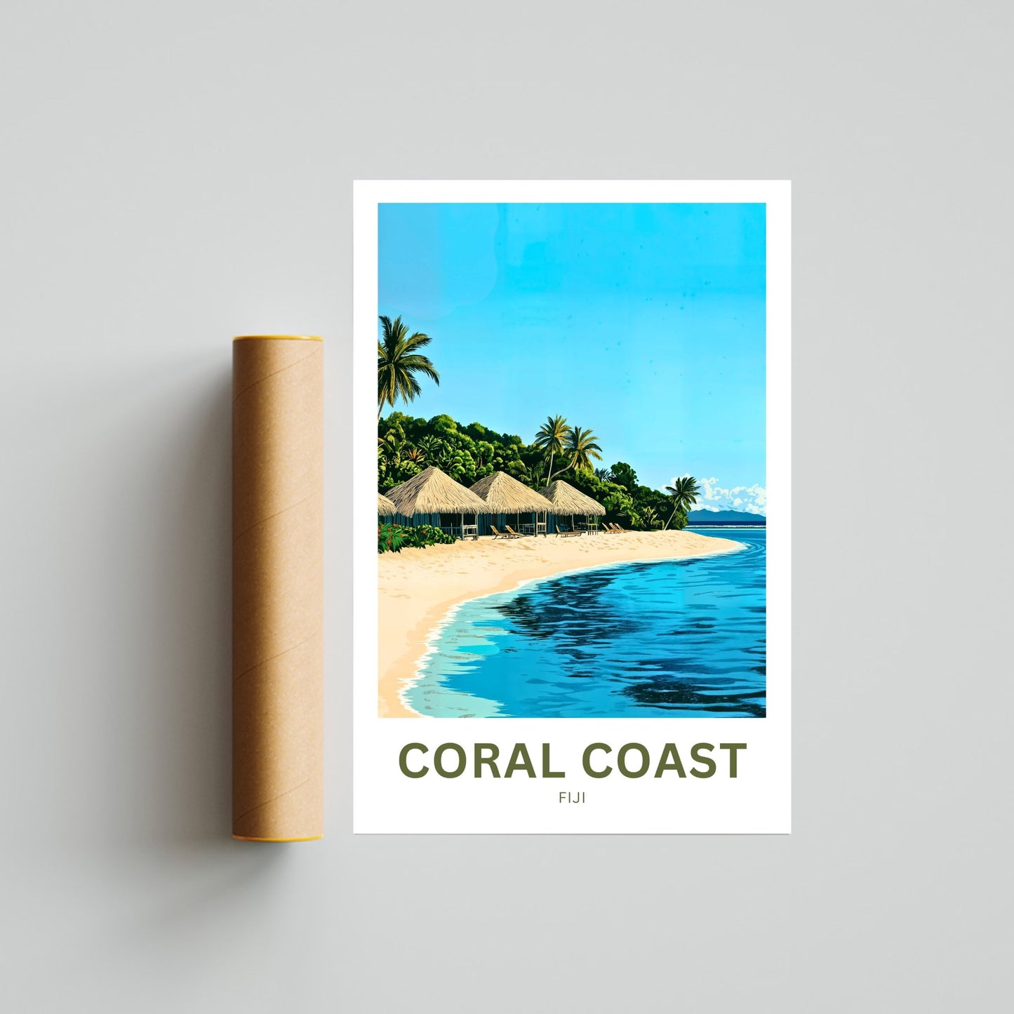 Coral Coast, Fiji Travel Poster - Island Calm – Coral Coast Views