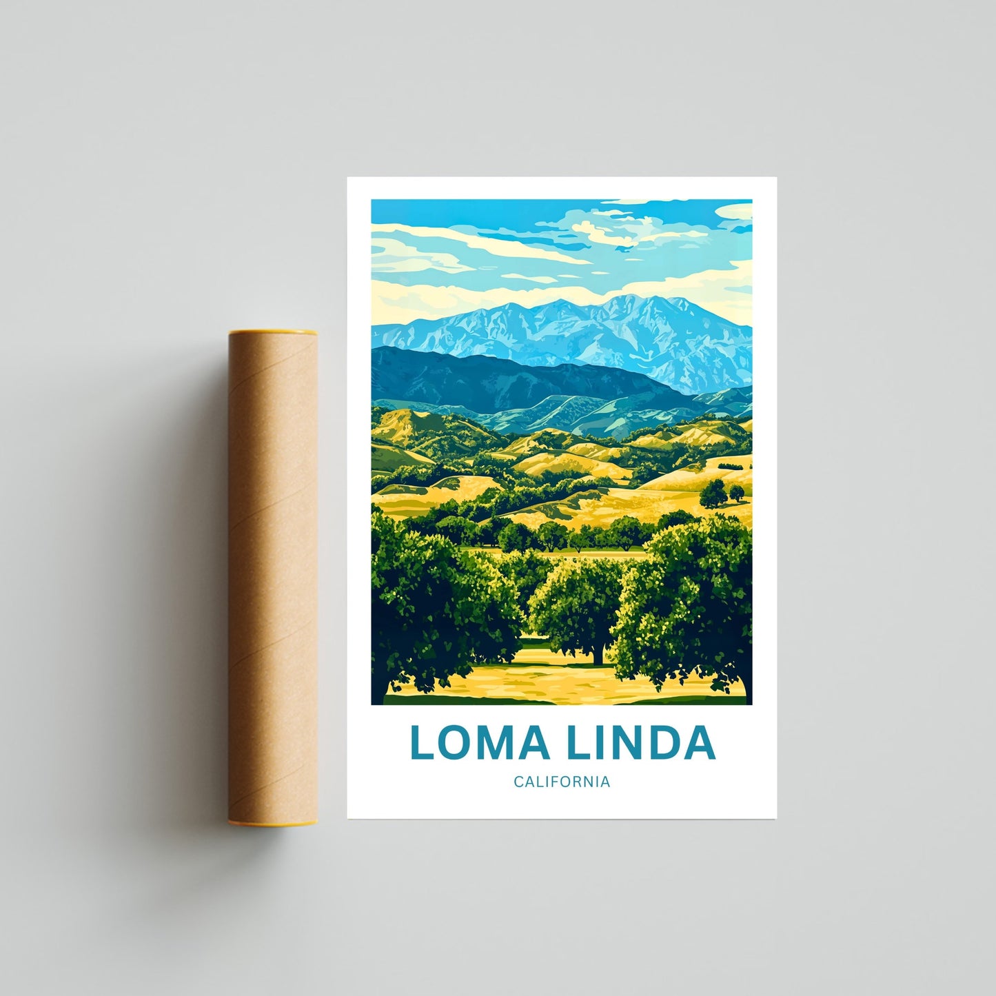 Loma Linda Travel Poster  - California Blue Zone Serenity