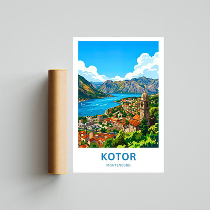 Kotor Travel Poster -   Iconic View