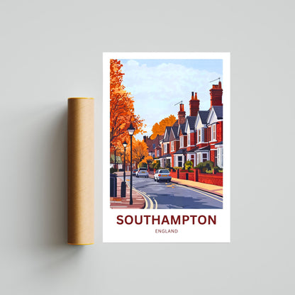 Southampton Travel Poster- Timeless Streets of England