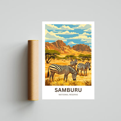 Samburu National Reserve Travel Poster - Kenya