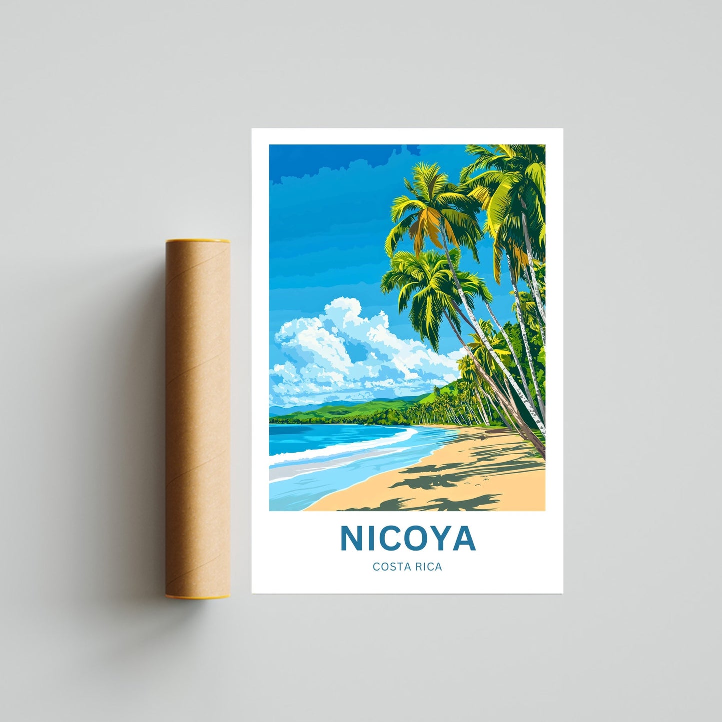 Nicoya Peninsula Travel Poster  - Blue Zone Paradise Costa Rica