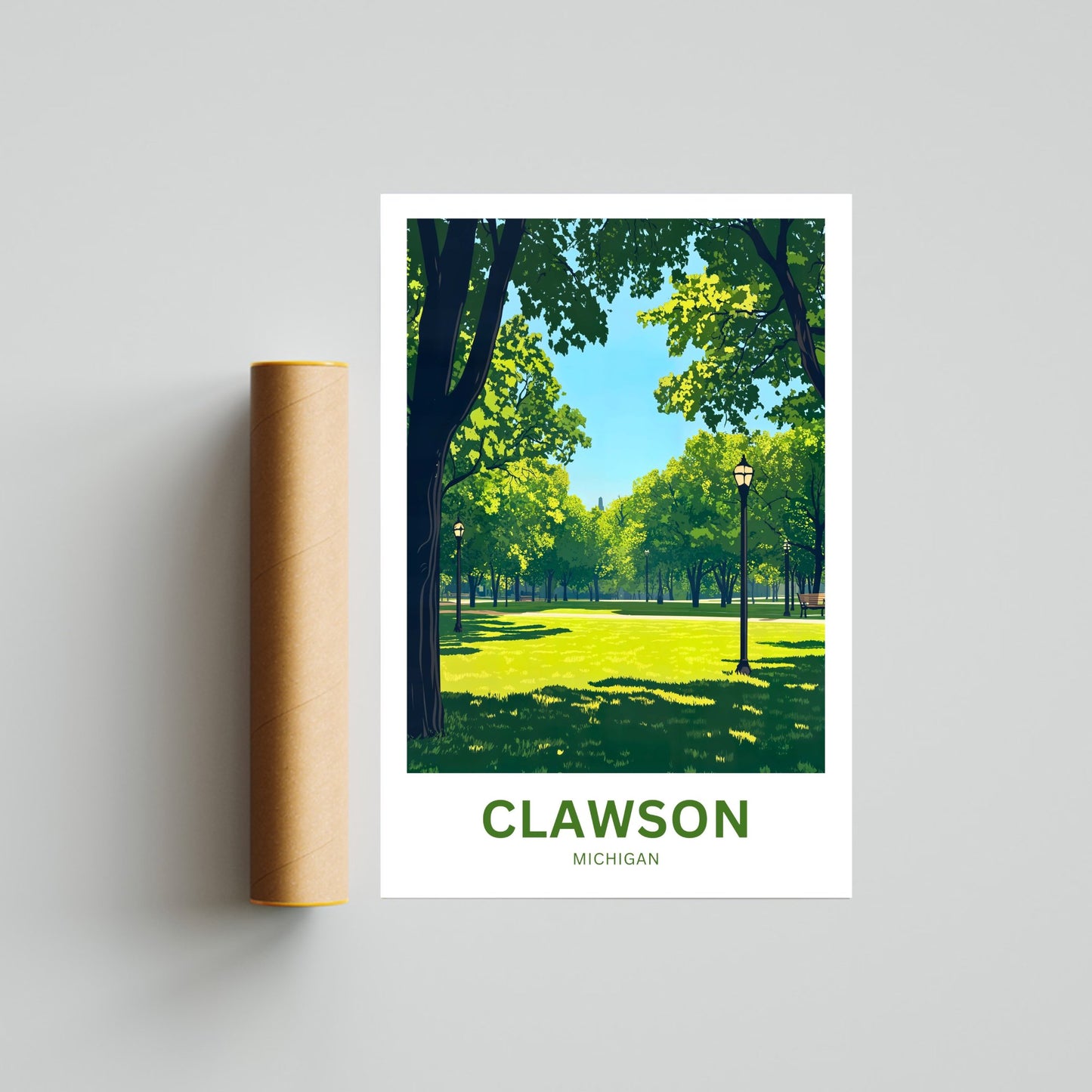 Clawson Travel Poster - Stunning Nature's Serene Park