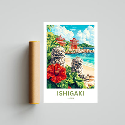 Ishigaki Travel Poster - Guardians of the Island Breeze