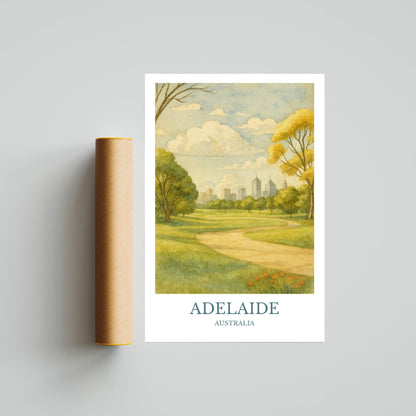 Adelaide, Watercolor design poster, Australia Print, Adelaide Wall Art