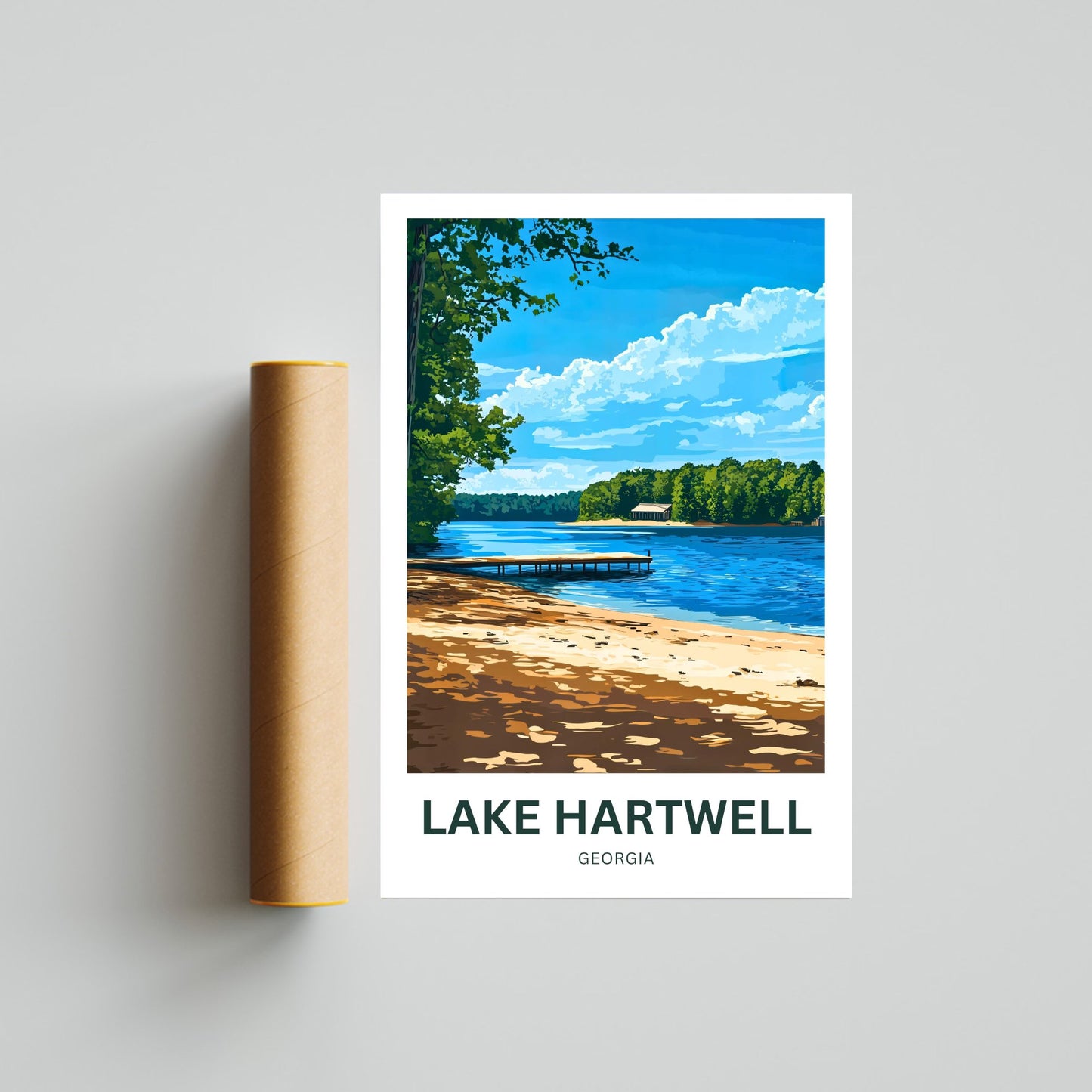 Lake Hartwell Travel Poster - Serenity by the Water