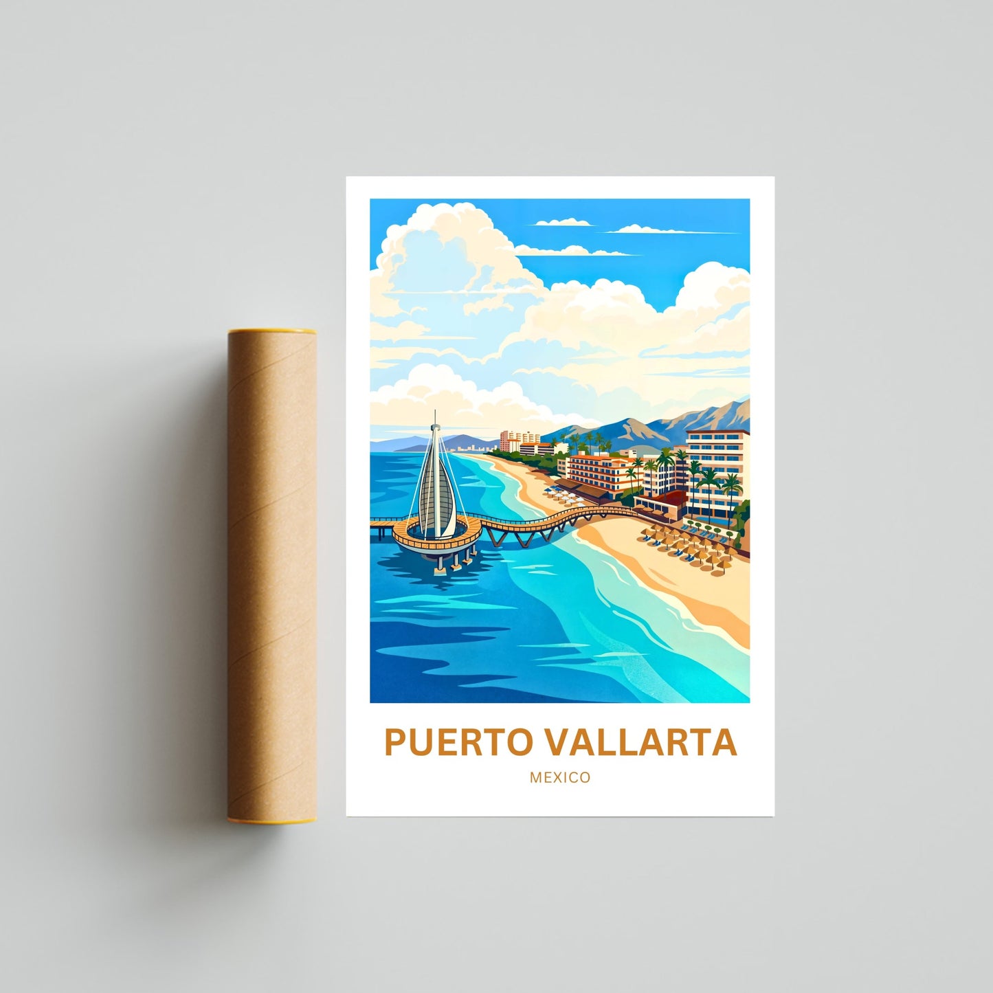 Puerto Vallarta  Travel Poster - by the Sea