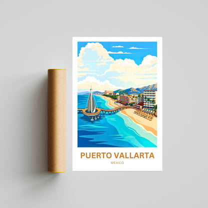 Puerto Vallarta  Travel Poster - by the Sea