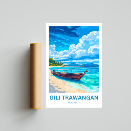 Gili Trawangan Travel Poster-  Paradise Island of Indonesia
