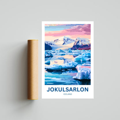 Jökulsárlón Travel Poster - Captivating Landscape of Iceland
