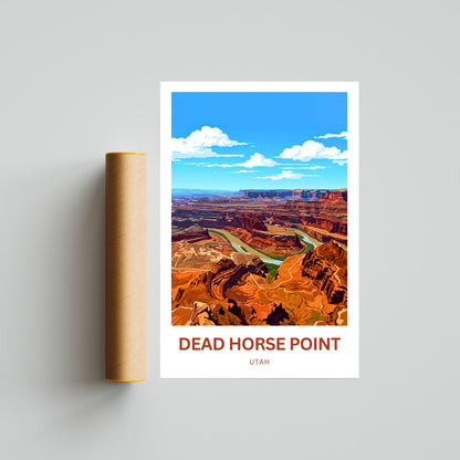 Dead Horse Point Travel Poster - Stunning Red Cliffs