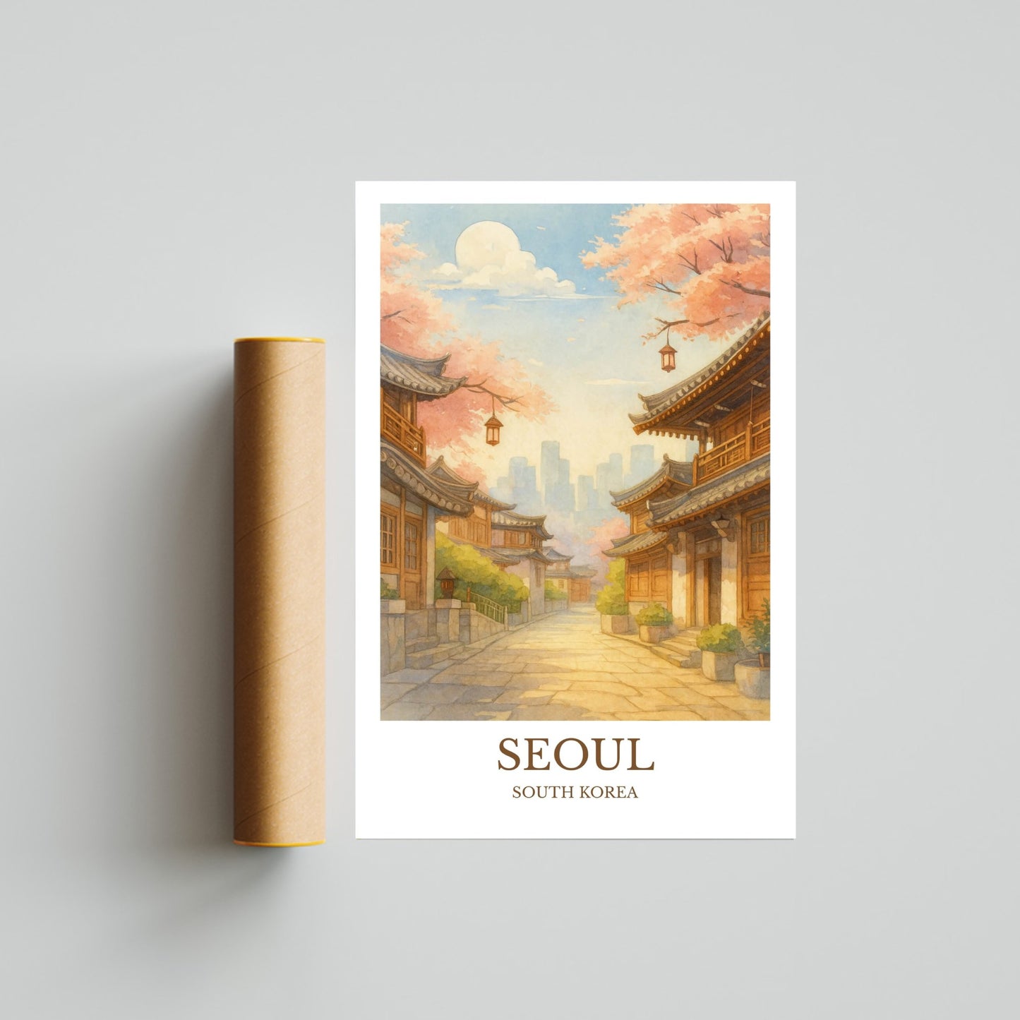 Seoul, Watercolor design poster, South Korea Print, Seoul Wall Art