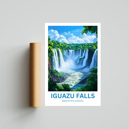 Iguazu Falls Travel Poster - Argentina's Captivating Waterfalls