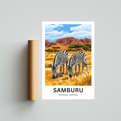 Samburu National Reserve Travel Poster - Africa's Untamed
