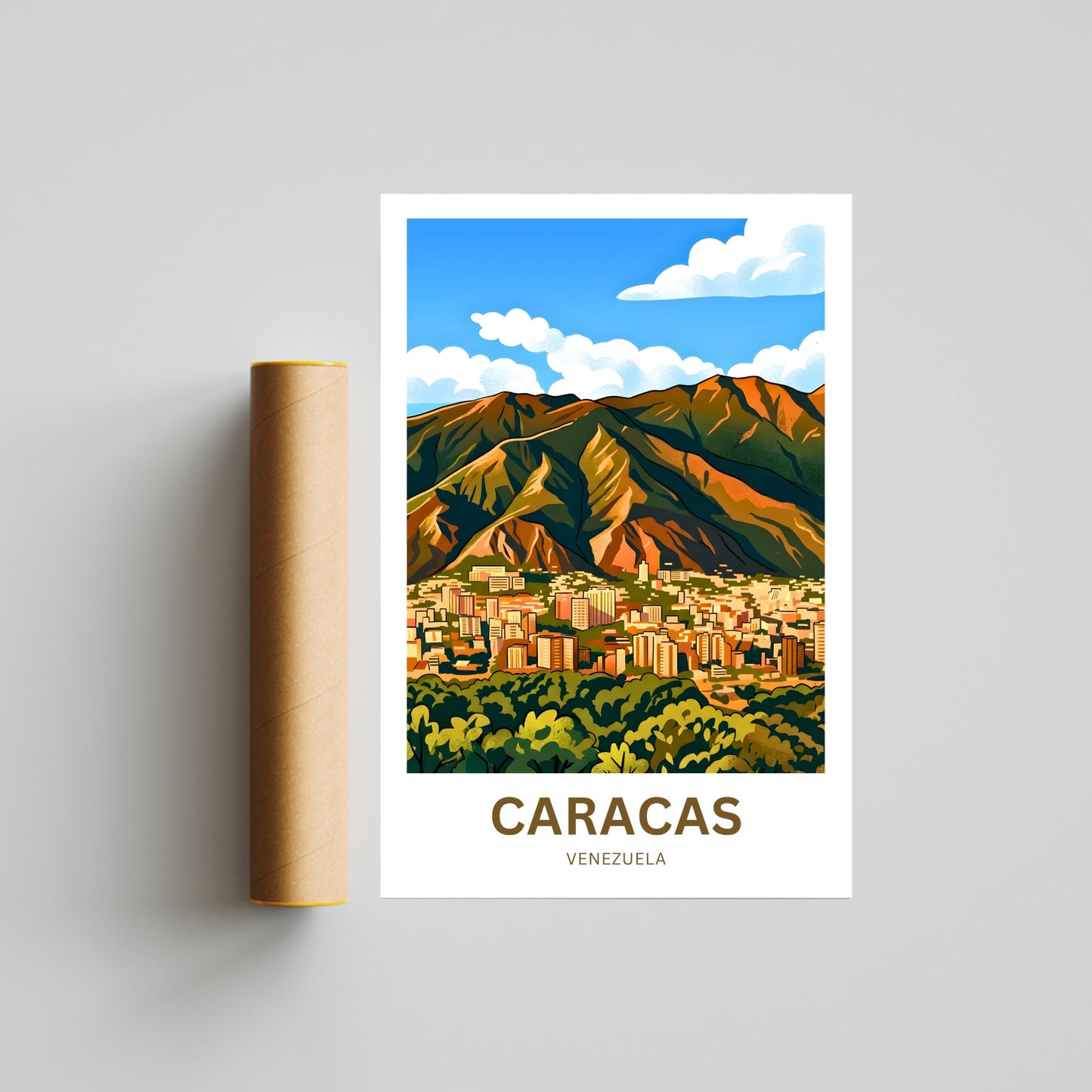 Caracas Travel Poster - Sunrise Over