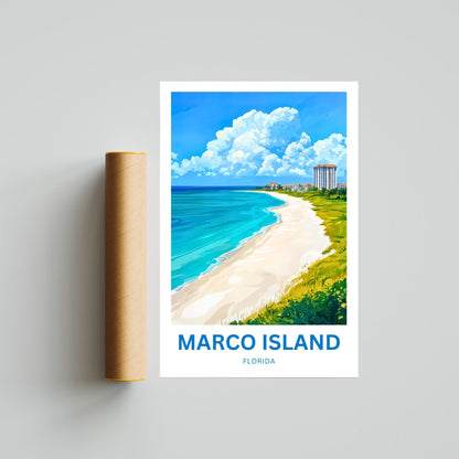 Marco Island Travel Poster - Florida Serene Beach Getaway