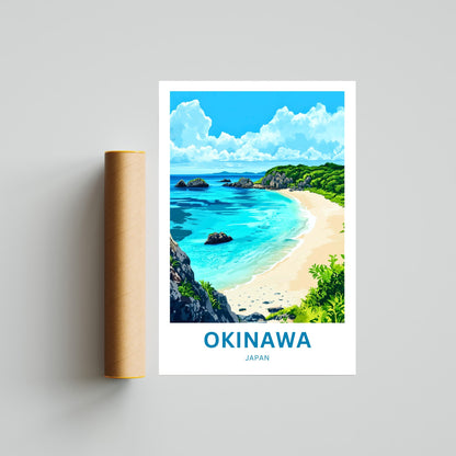 Okinawa Beach Travel Poster  - Japan Sea Paradise