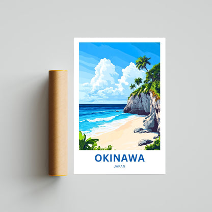 Okinawa Beach Travel Poster  - Japan Tropical Paradise