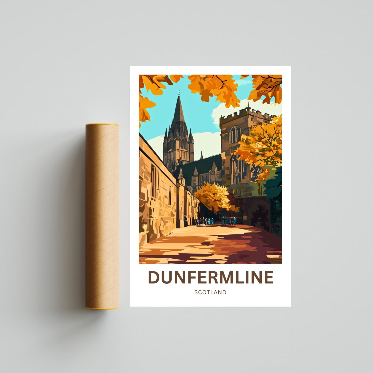 Dunfermline Travel Poster- Heart of Scottish History