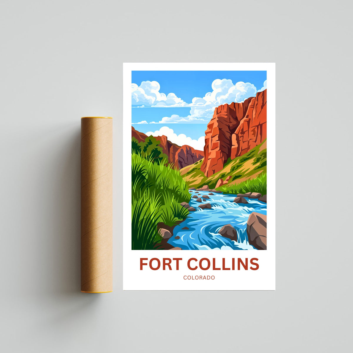Fort Collins, Colorado Travel Poster - Colorado