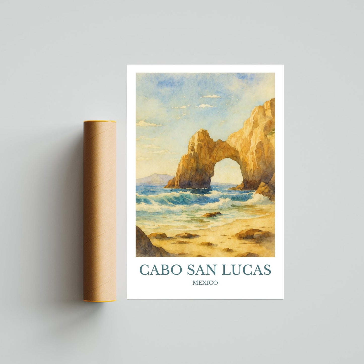 Cabo San Lucas, Watercolor design poster, Mexico Print, Cabo San Lucas Wall Art
