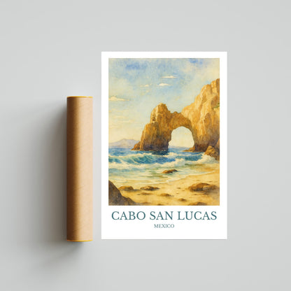 Cabo San Lucas, Watercolor design poster, Mexico Print, Cabo San Lucas Wall Art