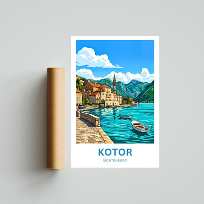 Kotor Travel Poster -   Harbor