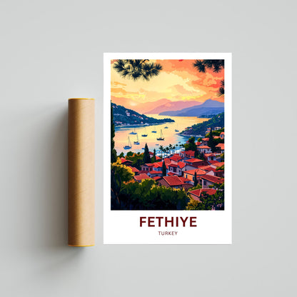 Fethiye Travel Poster - Captivating Harbor View in Turkey