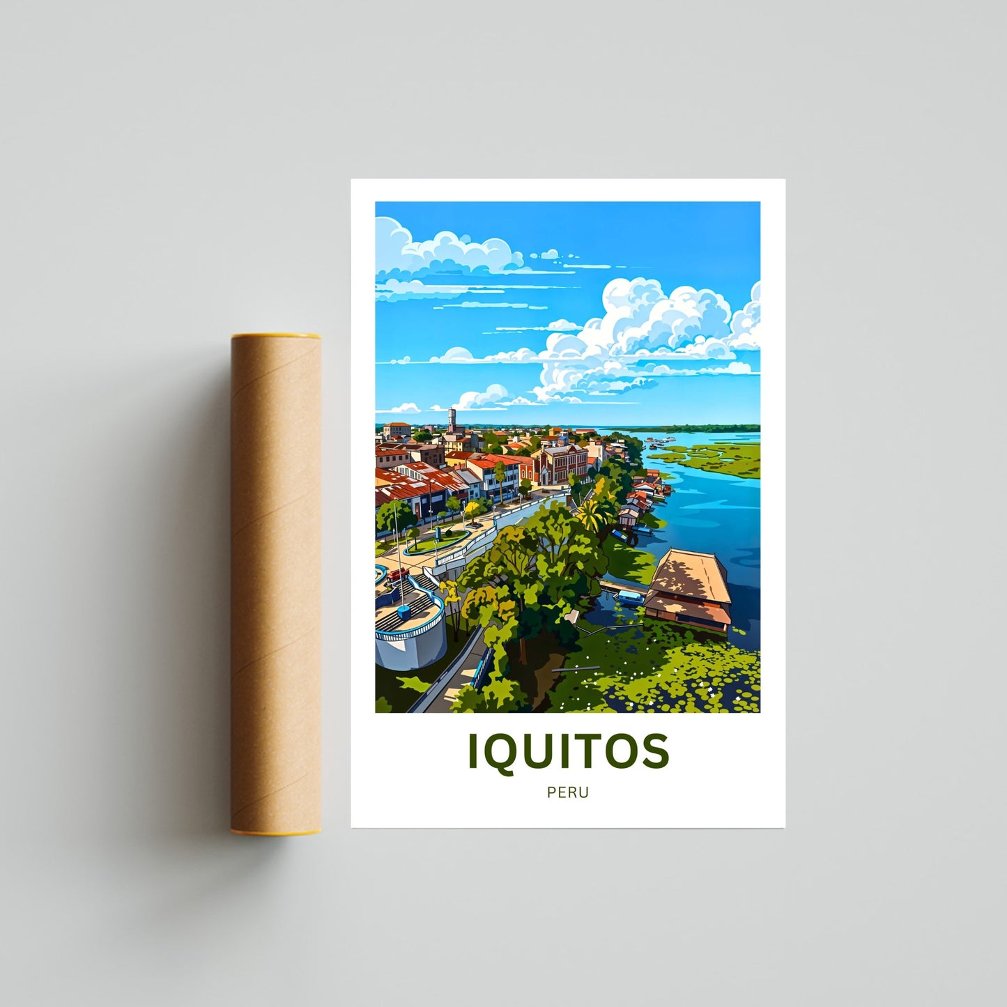 Iquitos Travel Poster - Local Life View