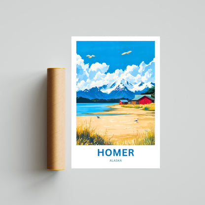 Homer Travel Poster - Serene Alaska’s Beauty