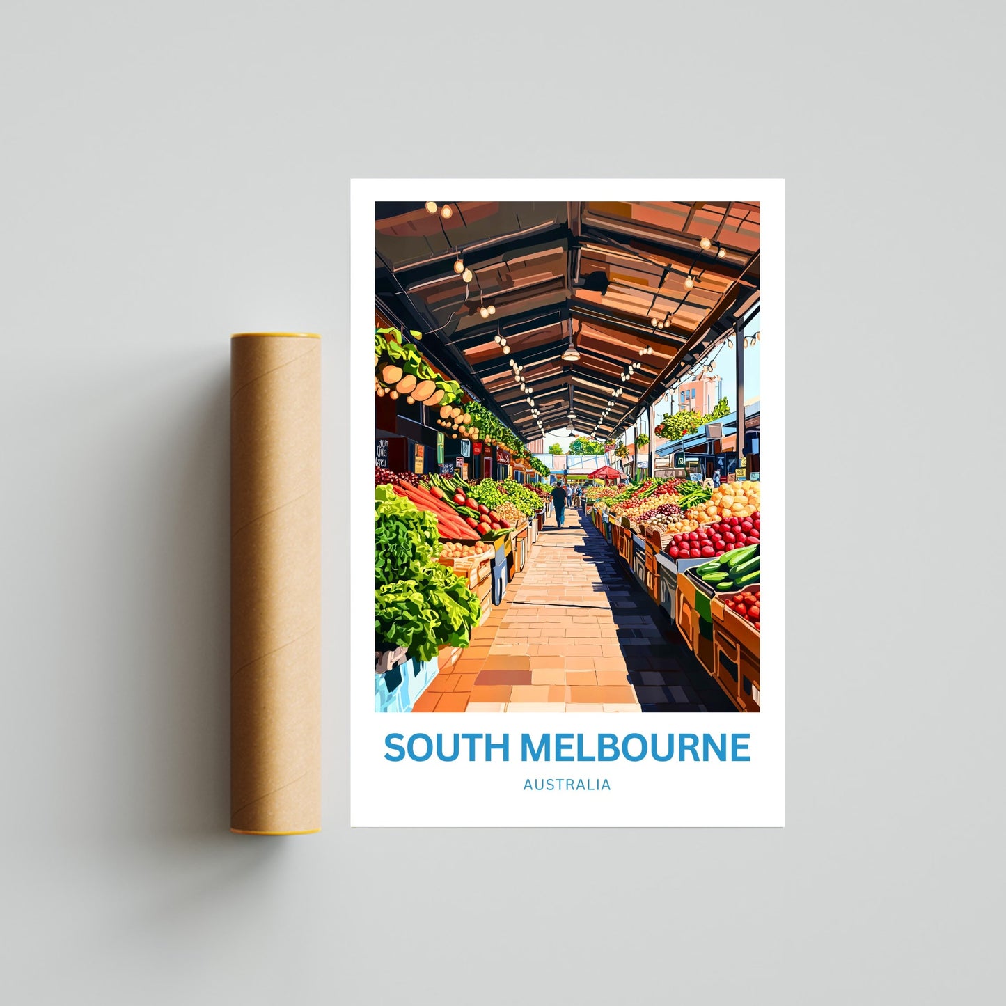 South Melbourne Market Travel Poster  - Shop • Eat • Explore