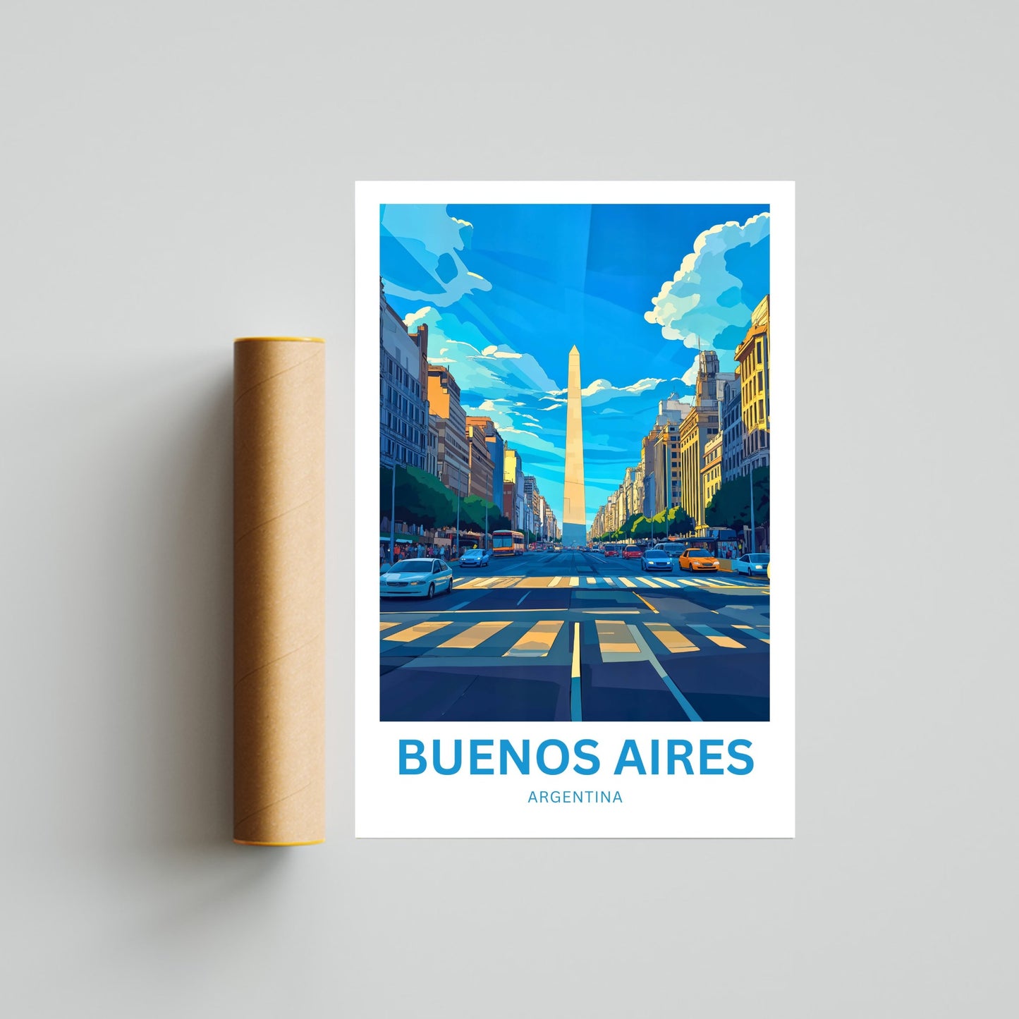 Buenos Aires Travel Poster - Timeless and Alive Street of Argentina