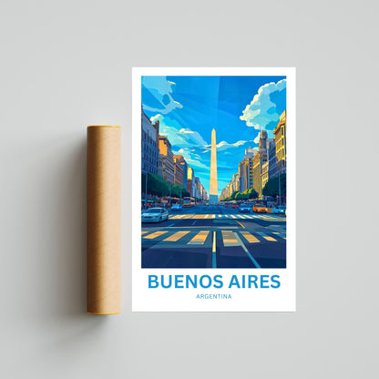 Buenos Aires Travel Poster - Timeless and Alive Street of Argentina