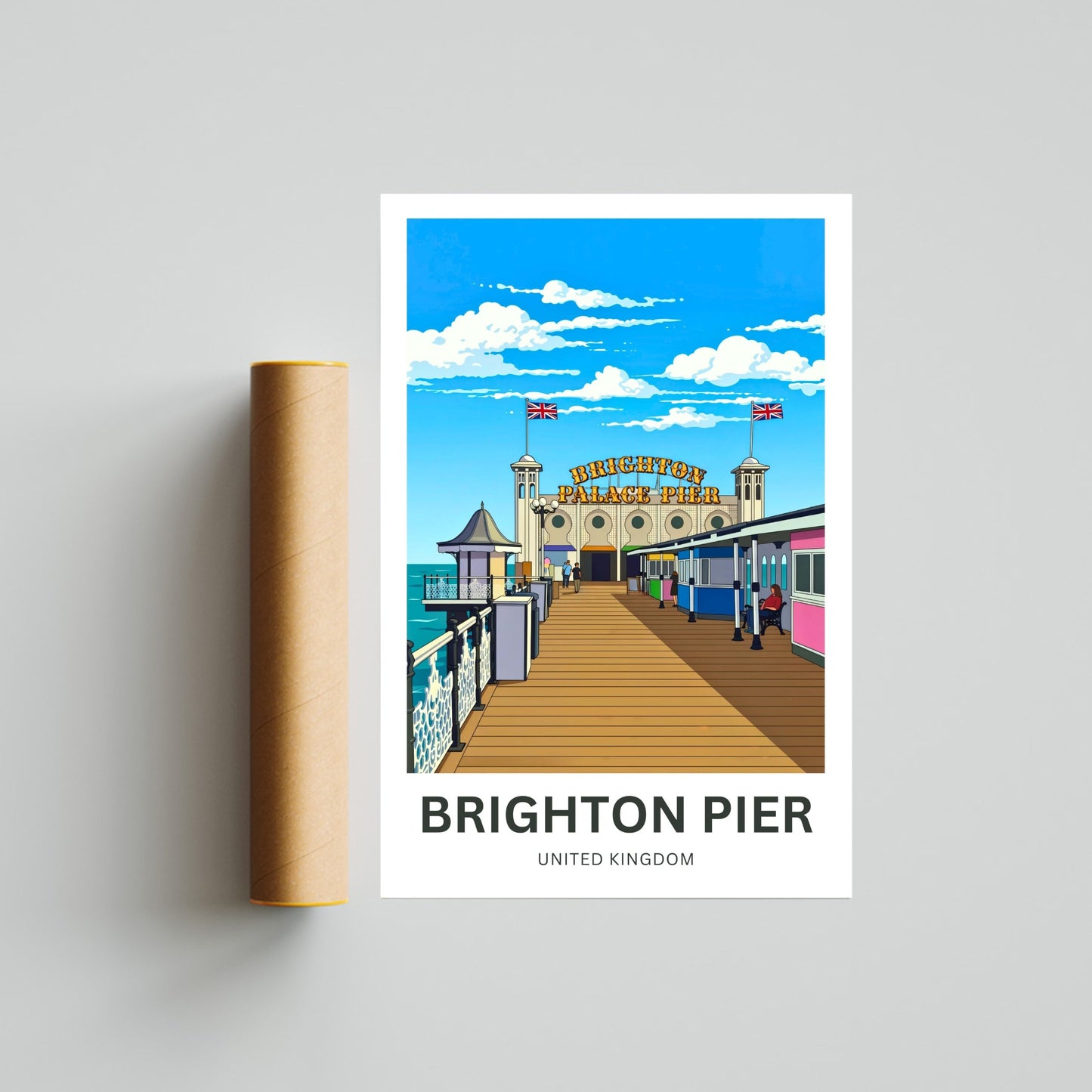 Brighton Pier Travel Poster - Coastal Joy