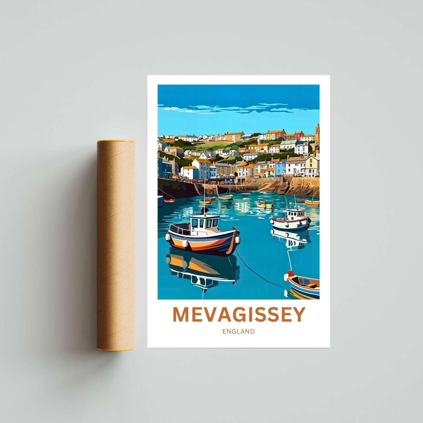 Mevagissey Travel Poster- Coastal Charm