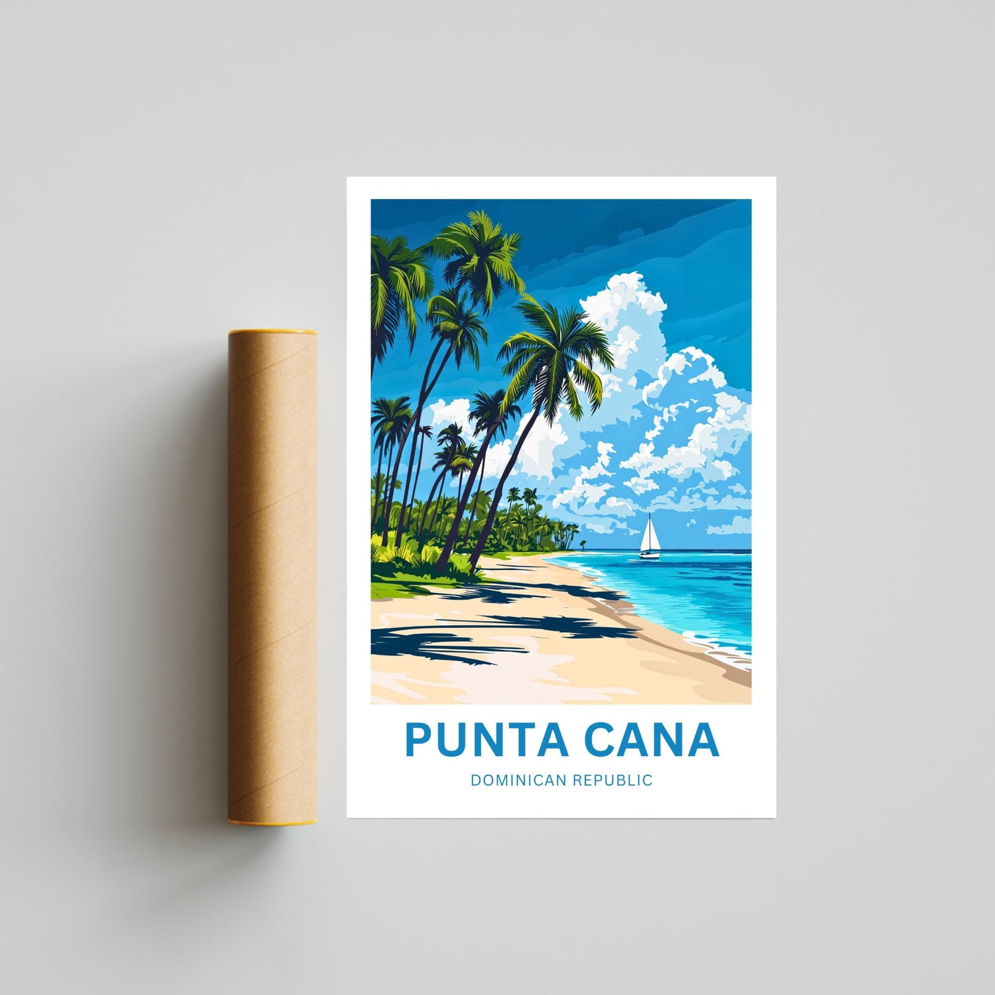 Punta Cana Travel Poster - Charming White Sandy Beach